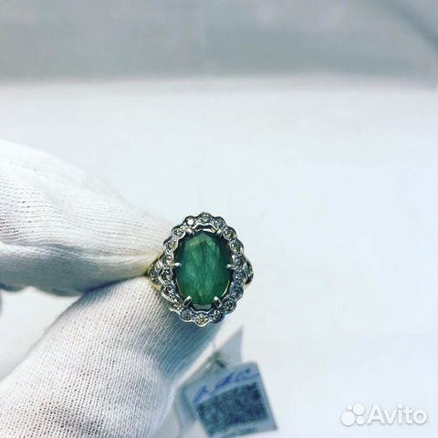 Золотое кольцо с изумрудом 5.8 ct