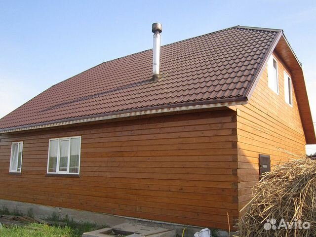 Сруб дома 10х8 м. из проф. бруса с мансардой