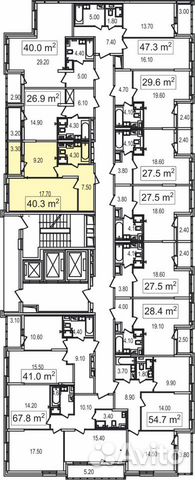 1-к квартира, 40.3 м², 11/25 эт. 1-к квартира, 40.3 м², 11/25 эт.