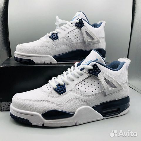 Кроссовки Nike Air Jordan 4 White Blue синие белые Кроссовки Nike Air Jordan 4 White Blue синие белые