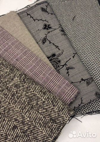 Ткань Костюмная Клетка Шотландка с Сиреневой Нитью