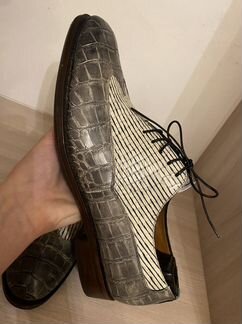 Новые туфли santoni крокодил оригинал