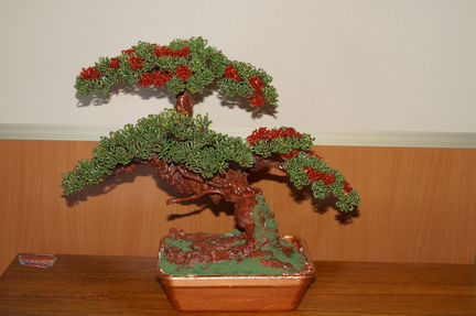 Деревья из бисера, цветы