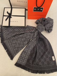 Шарф женский Gucci. Оригинал. Новый. Серый