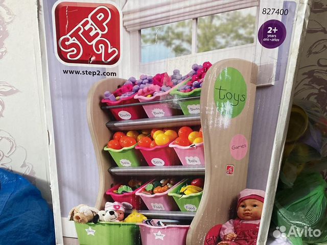 Стеллаж этажерка органайзер для игрушек step2