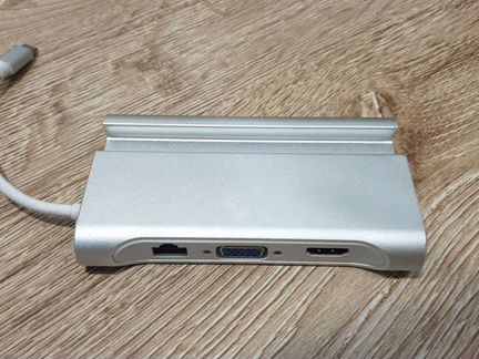 Usb C док-станция USB 3,0 Тип C VGA RJ45 PD, совме