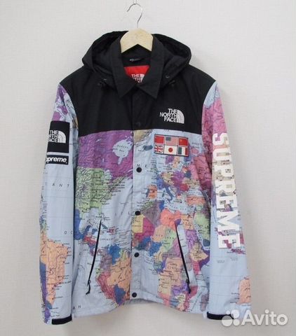 supreme x north face world map jacket