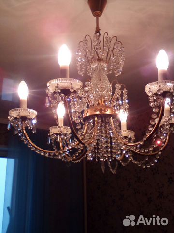 Люстра хрустальная бу чехия СССР