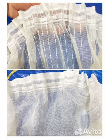 Тюль белая 2 шт разные