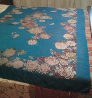 Покрывало шёлк 50 года СССР, платки посадские