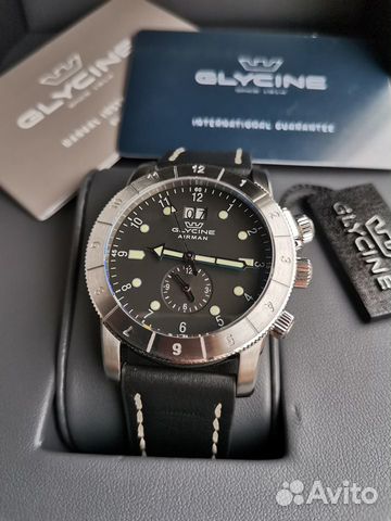 Glycine Airman GMT Швейцарские Часы Пилоты Мужские