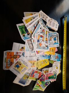 Вкладыши от жвачек 1990г. 41шт