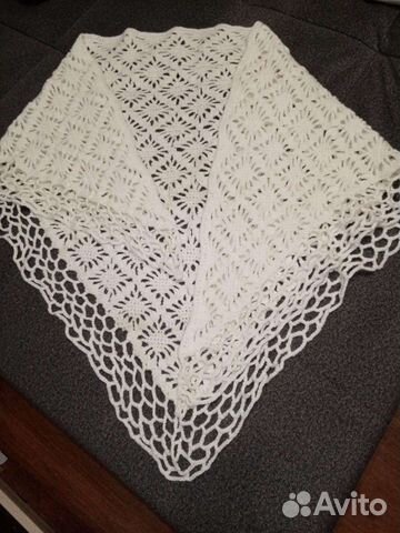 Шаль вязаный шерстяной платок