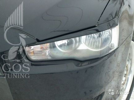 Реснички на фары фонари Mitsubishi Lancer 10