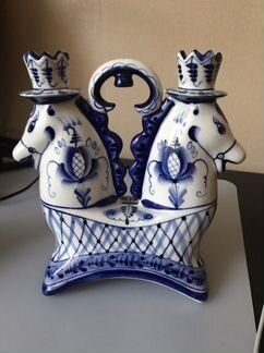 Подсвечник, Гжель, авторская работа