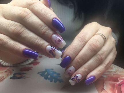 Маникюр с (покрытием гель-лак), Наращивание