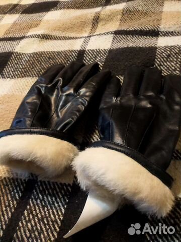 Перчатки лётные кожаные настоящий мех