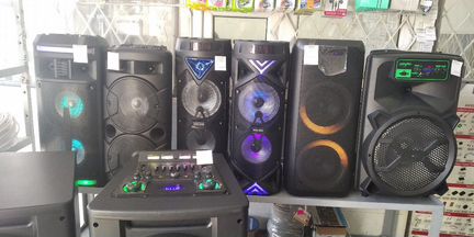 Колонки караоке блютуз с микрофонами