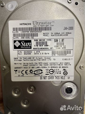 Жесткий диск hitachi 3,5” 1Тб 7200rpm