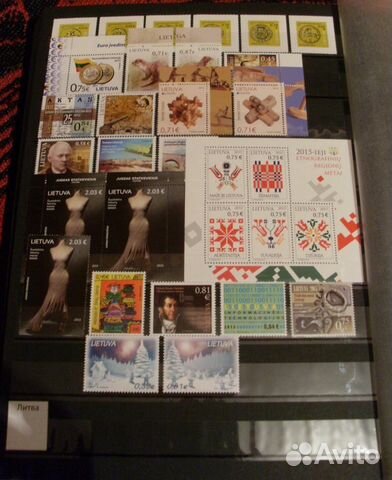 Почтовые марки Литвы (Годовой набор 2015)