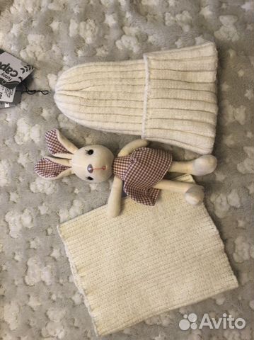 Шапка зимняя со снудом для девочки р-р 54-56