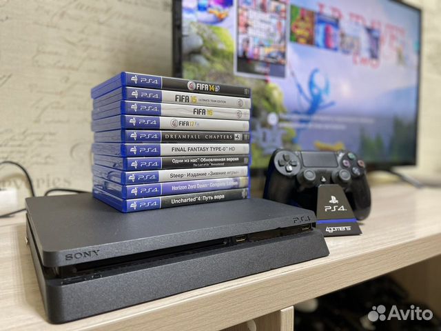 Sony Playstation 4 Slim 1000GB + игры, гарантия