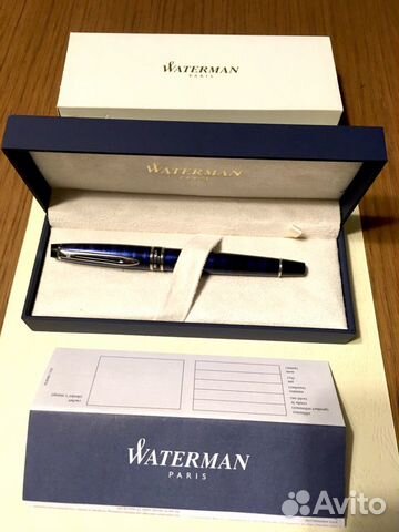 Ручка-роллер Waterman Expert2 blue, футляры blue