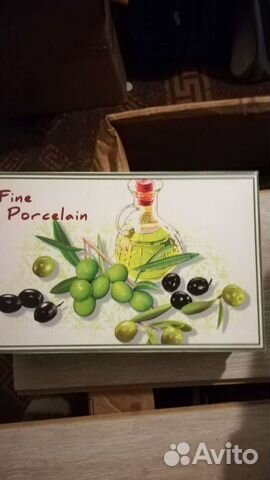 Набор мелких тарелок олива