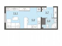 Квартира-студия, 25,2 м², 17/25 эт.
