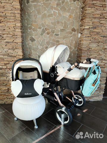 Коляска Белеко 2 в1и 3 в1 экокожа белая