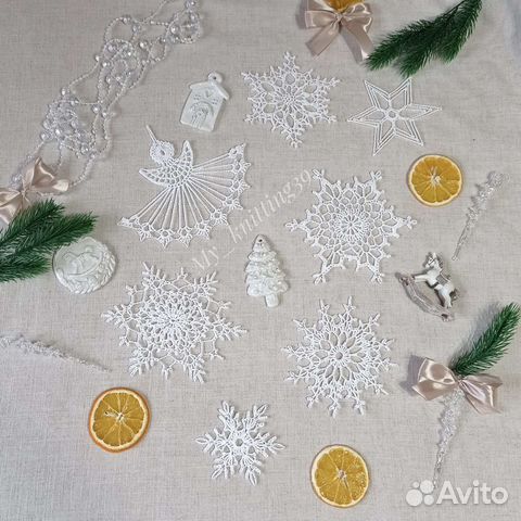 Ёлочные игрушки, новогодние украшения, снежинки