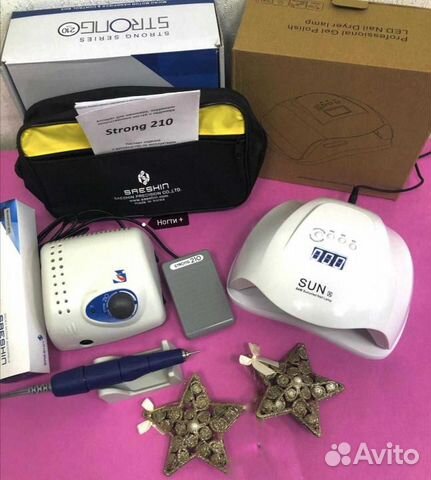 Аппарат/фрезер Strong для маникюра с лампой проф