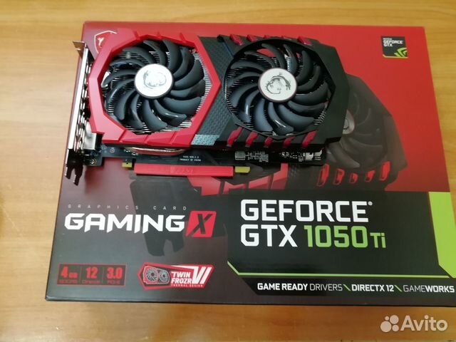 Видеокарта GeForce GTX 1050 Ti MSI Gaming X 4Gb