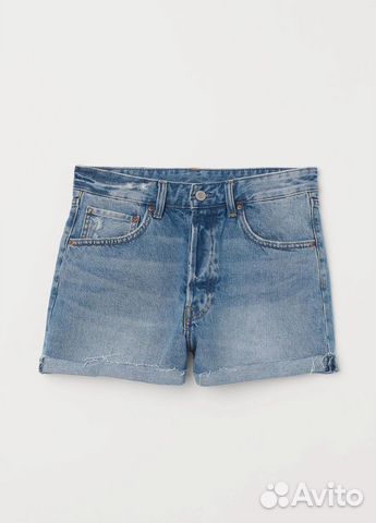 H&M Шорты джинс на болтах с порезами син EUR 42 L