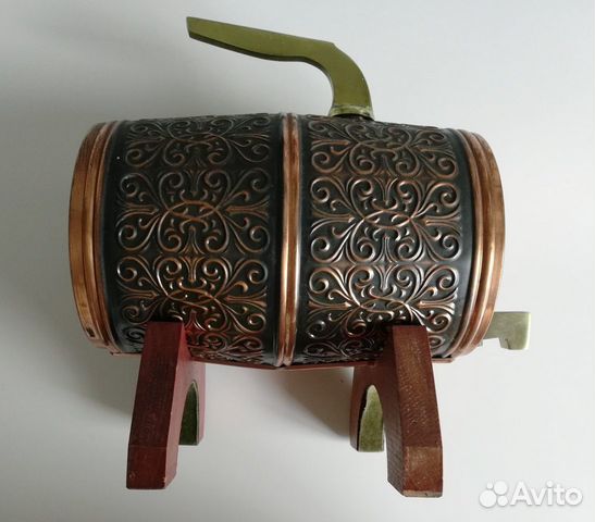 Бочонок для вина. СССР. Дерево, медная чеканка