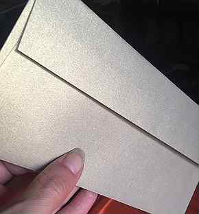 Конверты из золотой бумаги Curious, 22х11см, 50 шт