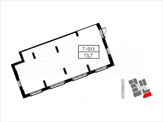 Аренда торговое помещение площадью 73.7 кв.м