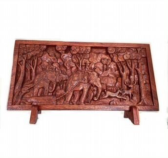 Панно.Красное дерево. Лаос