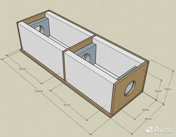 Чертежи шумбокса для s19 на 3 шт Шумобокс в Лангепасе Услуги Авито