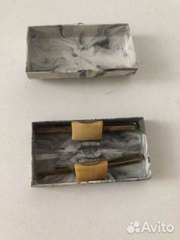 Зажим для галстука СССР с янтарем винтаж