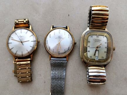 Позолоченные часы СССР, Луч, Слава, Восток, Ракета