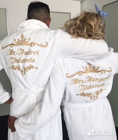 Махровый халат с вышивкой на заказ