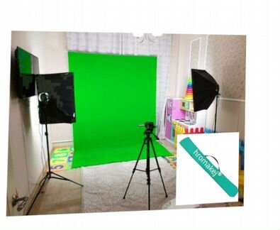 Фон хромакей 202 х 202 в комплекте с подставкой