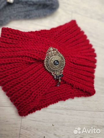 Повязка чалма тюрбан шапка вязаная комплект