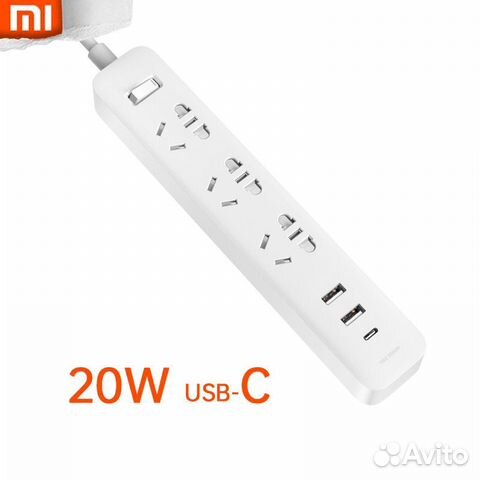 Сетевой фильтр Xiaomi Mi Power Strip 20W 2A Type-C