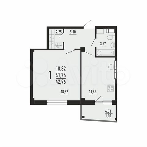 1-к. квартира, 43 м², 7/16 эт.