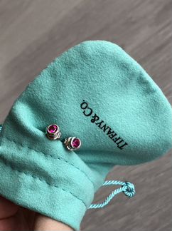 Серебряные серьги Tiffany Co Elsa Peretti с рубина