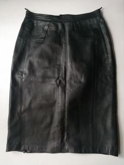 Винтажная кожаная юбка Франция р.44-46