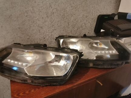 Фары галоген skoda rapid fl с лед дхо