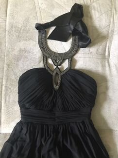 Новое чёрное платье с ожерельем из бисера (Англия)